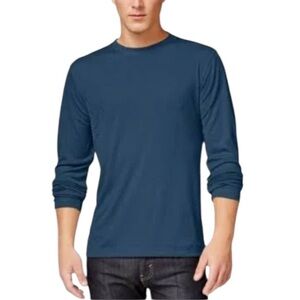 TASSO ELBA ISLAND Long Sleeve Blue Sun Protect UPF Crew Neck Shirt Men's L